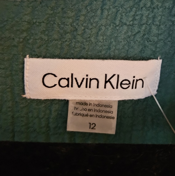 CALVIN KLEIN SLEEVELESS WIDE LEGS CROP JUMPSUIT SIZE 12 IN GREEN women's NWT - Picture 5 of 7